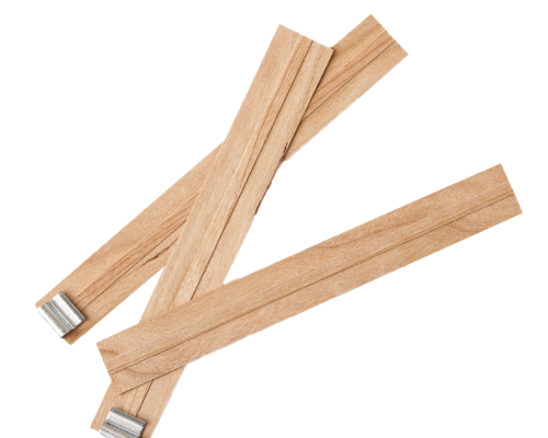 Bấc gổ đôi kèm chân kẹp (1cm x 13cm ) - Double Wood Wick 1cm x 13cm