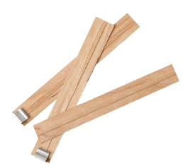 Bấc gổ đôi kèm chân kẹp ( 1,3cm x 6,5 ) - Double Wood Wick 1,3cm x 6,5cm