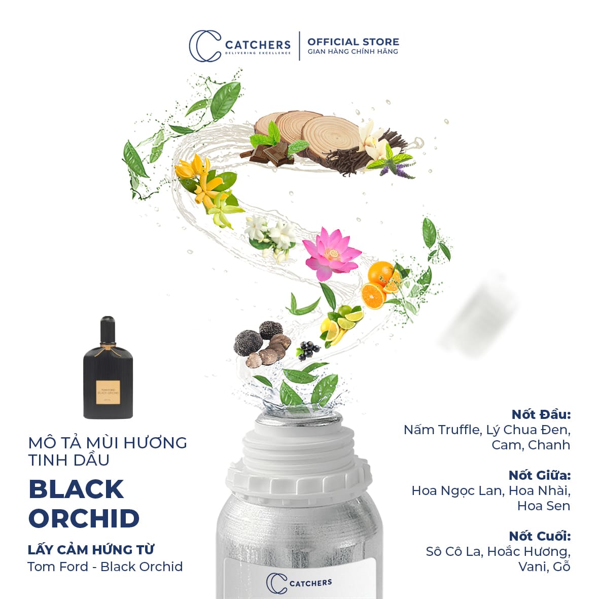 Mô tả mùi hương Tinh Dầu Gốc Nước Hoa Black Orchid