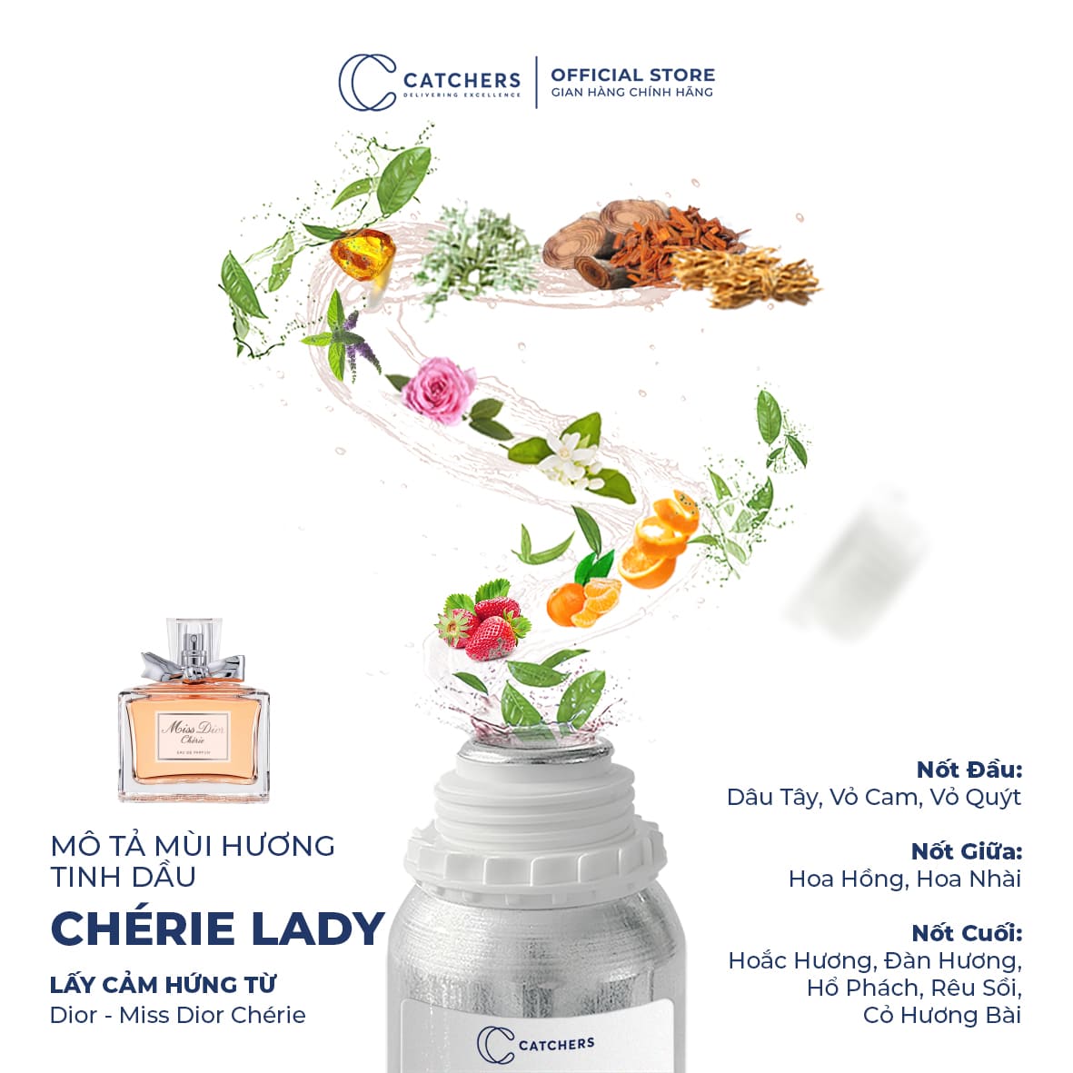 Mô tả mùi hương Tinh Dầu Gốc Nước Hoa Chérie Lady