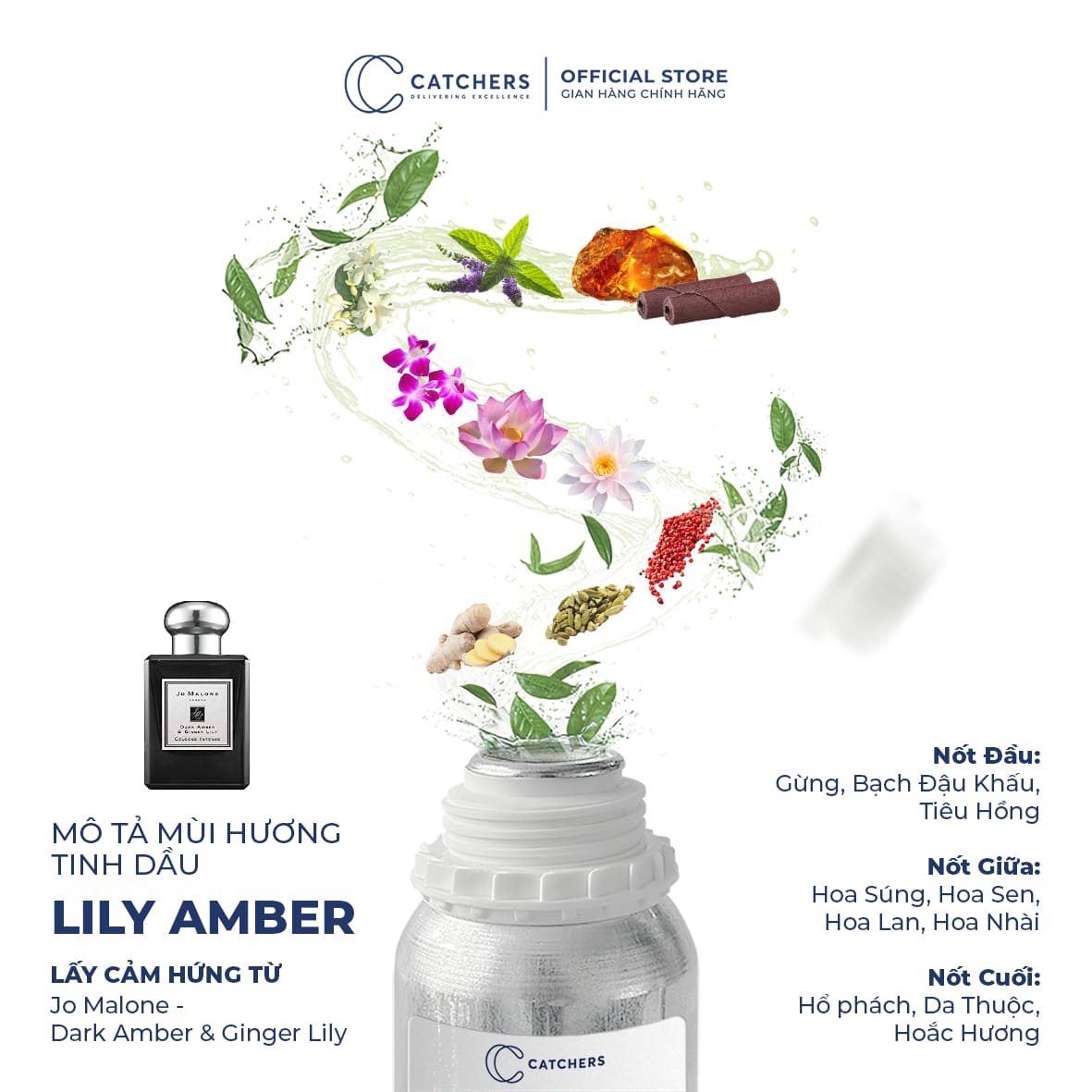 Mô tả mùi hương Tinh Dầu Gốc Nước Hoa Lily Amber