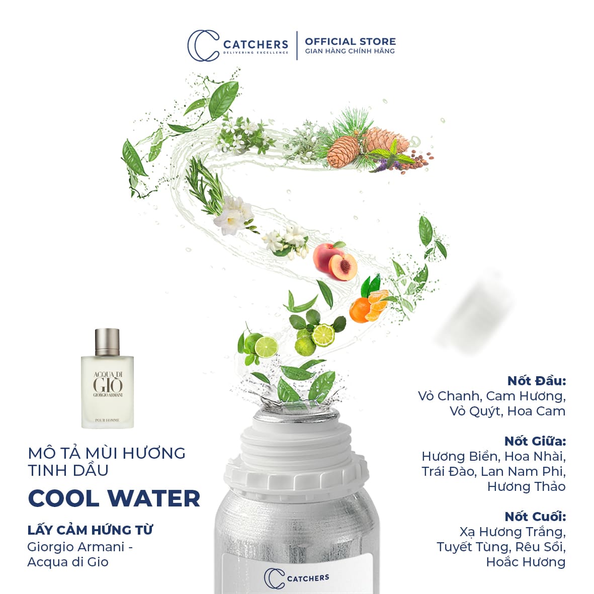 Mô tả mùi hương Tinh Dầu Khuếch Tán Cool Water