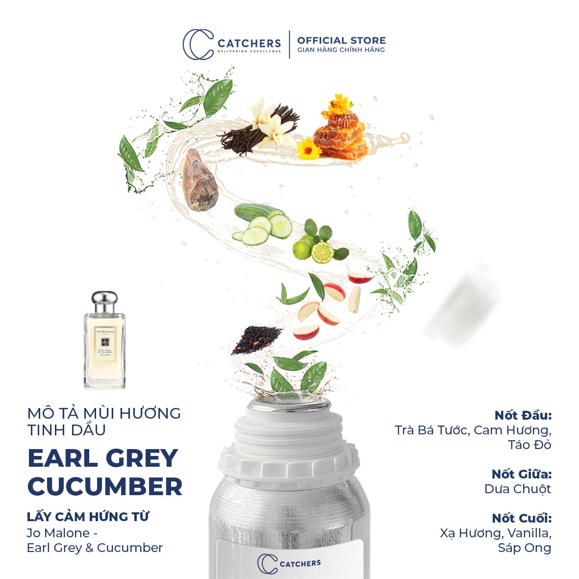 Mô tả mùi hương Tinh Dầu Khuếch Tán Earl Grey Cucumber