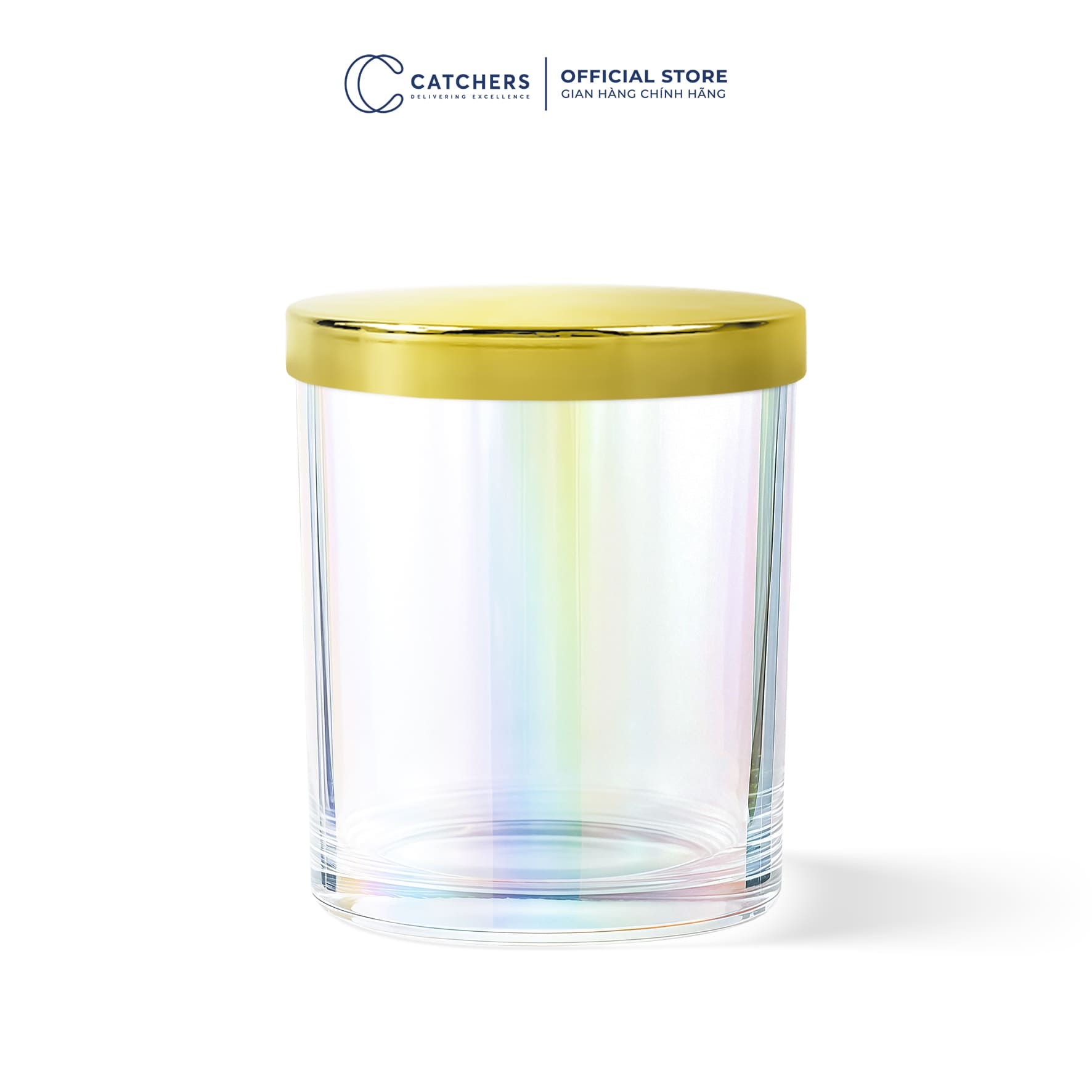 cốc cầu vồng nắp chụp vàng