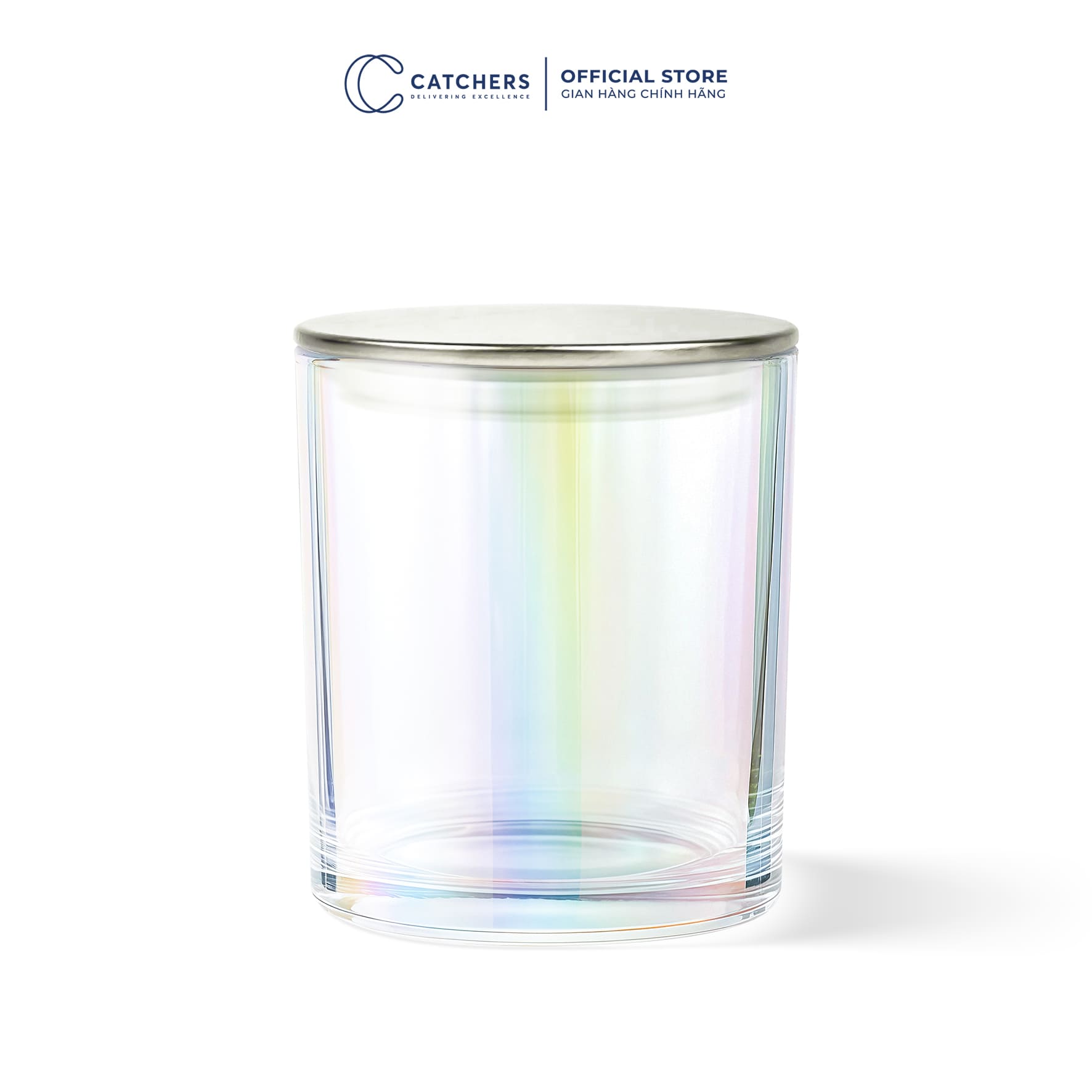 cốc cầu vồng nắp dẹp bạc