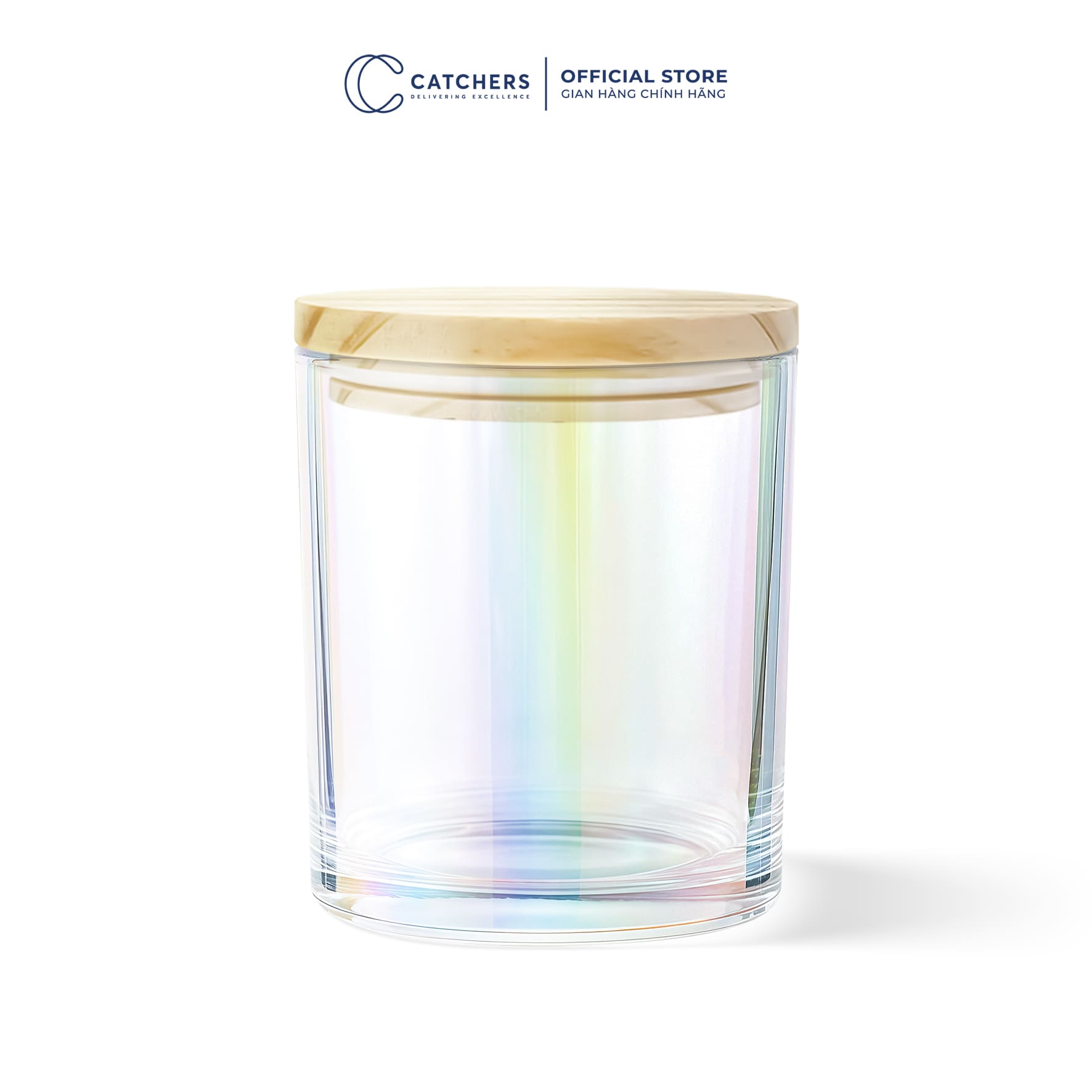 cốc cầu vồng nắp gỗ