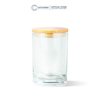 CỐC THỦY TINH TRỤ ĐỨNG NẮP GỖ 190ML/ Fi 60