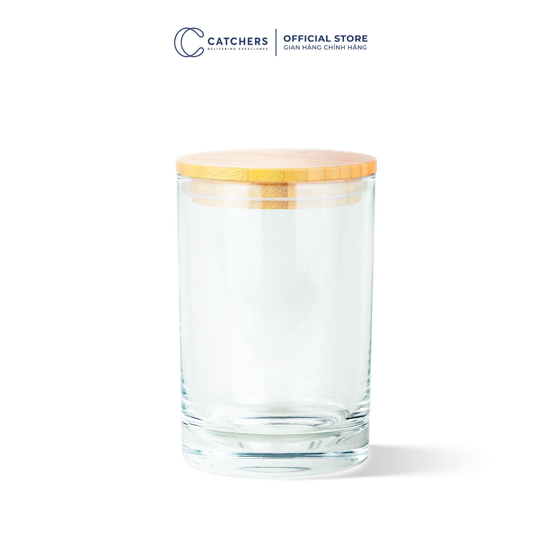 CỐC THỦY TINH TRỤ ĐỨNG NẮP GỖ 190ML/ Fi 60