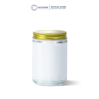 HŨ THỦY TINH TRONG KÈM NẮP VÀNG 350ML