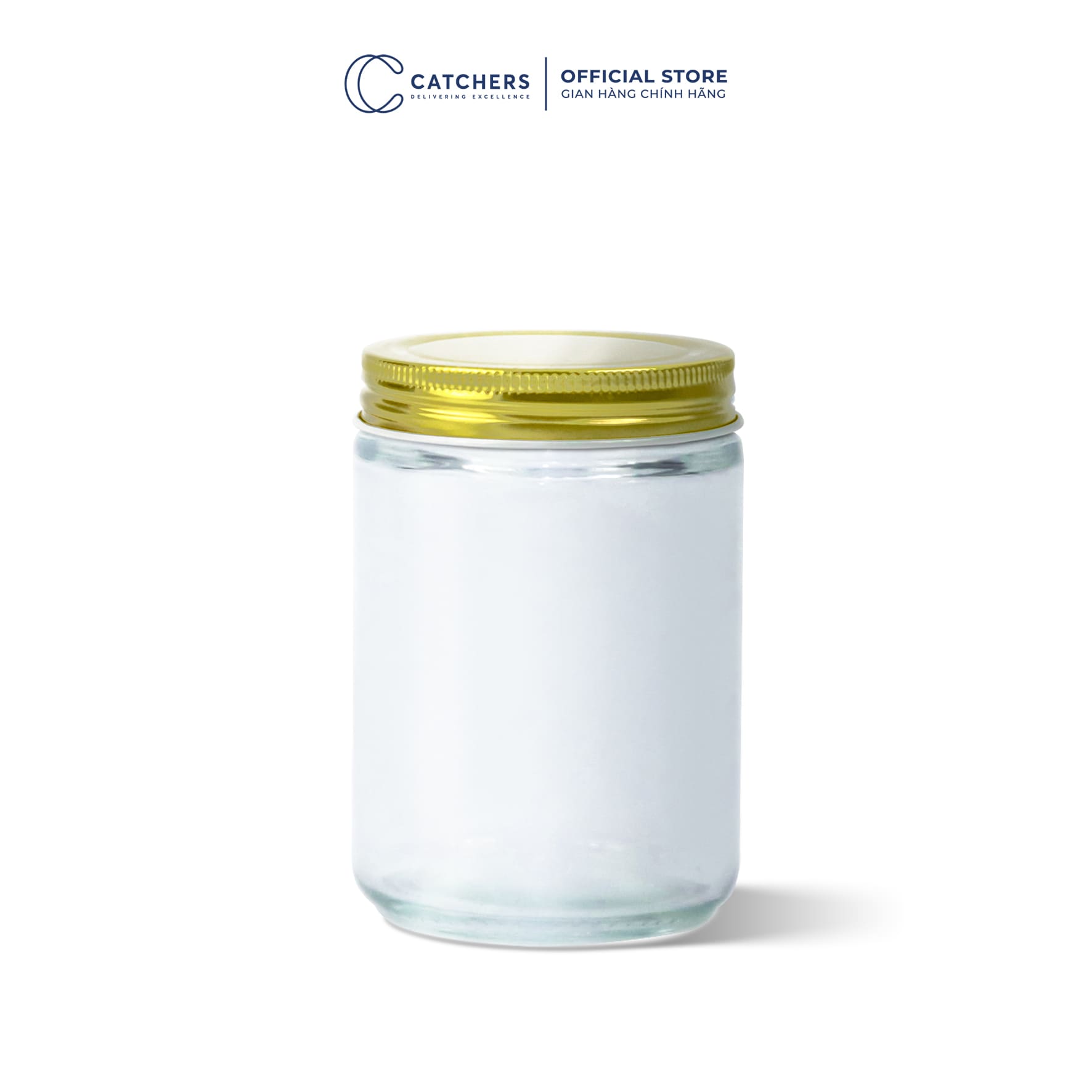 HŨ THỦY TINH TRONG KÈM NẮP VÀNG 350ML