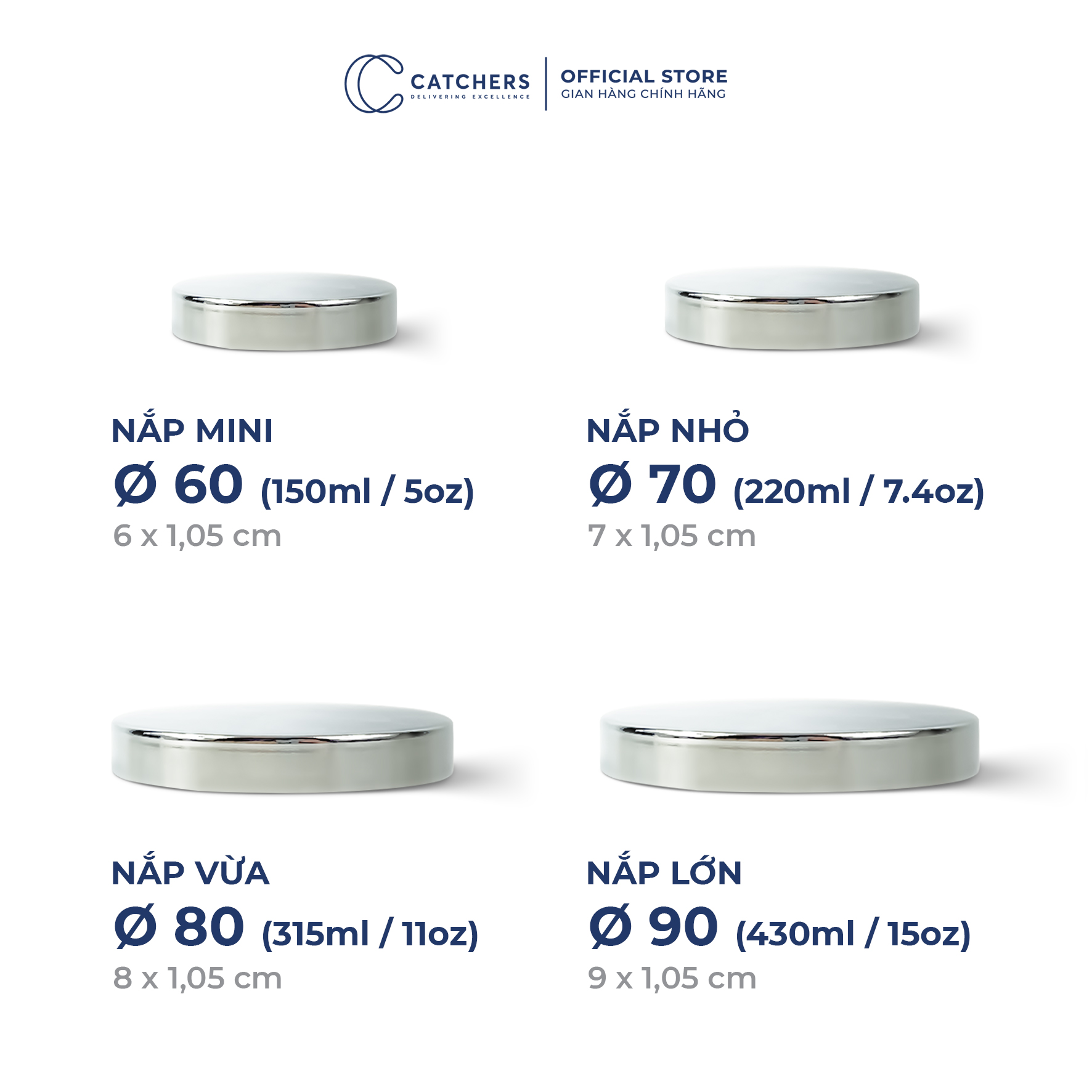 NẮP KIM LOẠI CHỤP KÈM RON