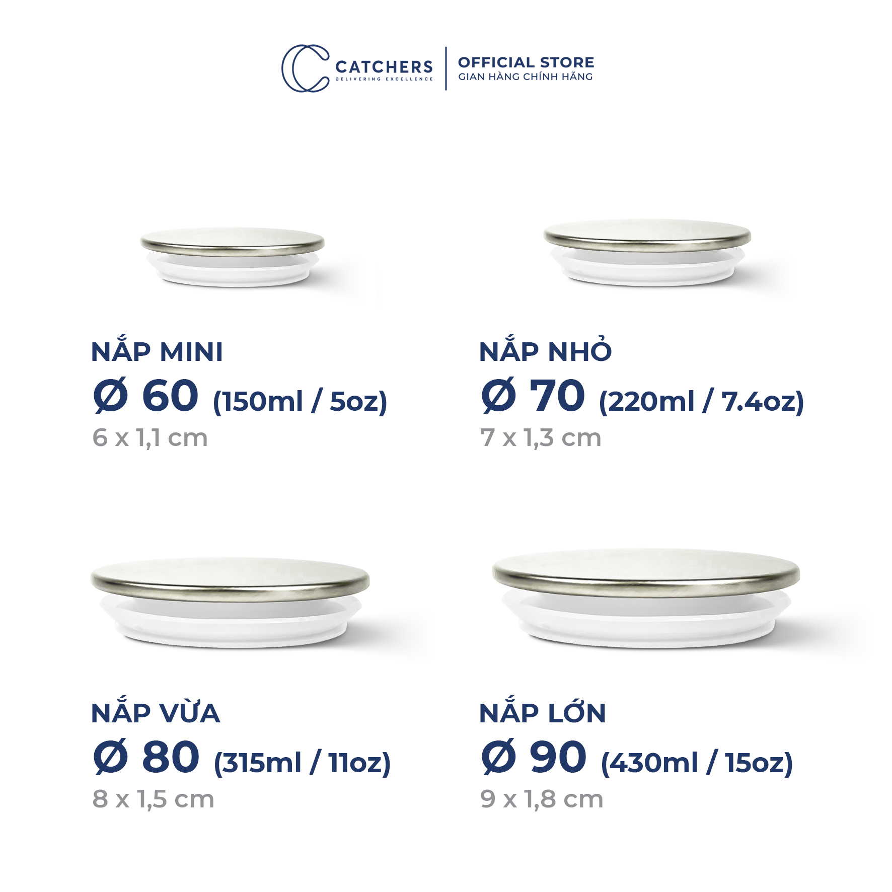 NẮP KIM LOẠI DẸP KÈM RON