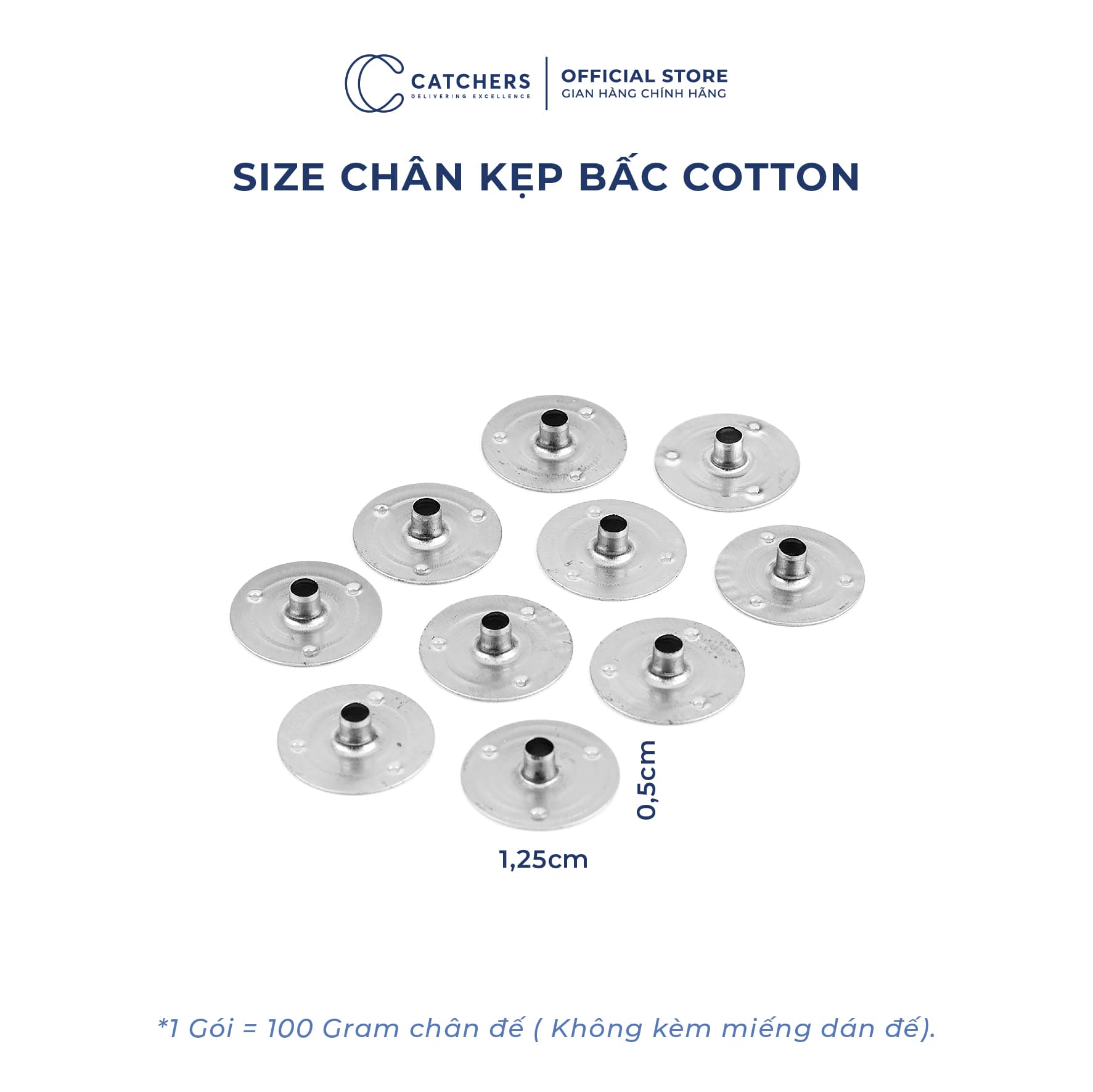 Chân kẹp bấc Cotton (1 gói = 100gram)