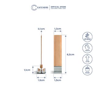 Bấc gỗ đôi kèm chân kẹp (1,3cm x 6,5cm)