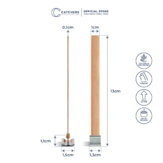 Bấc gỗ đôi kèm chân kẹp (1cm x 13cm )