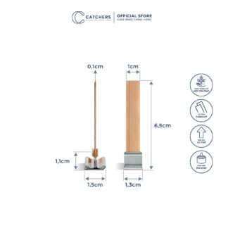 Bấc gỗ đôi kèm chân kẹp (1cm x 6,5cm)