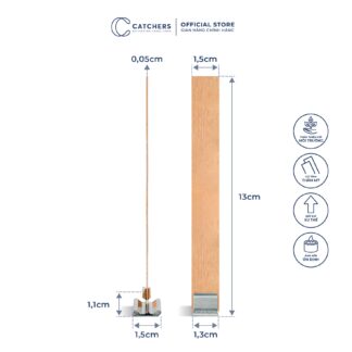 Bấc gỗ đơn kèm chân kẹp (1.5cm x 13cm)
