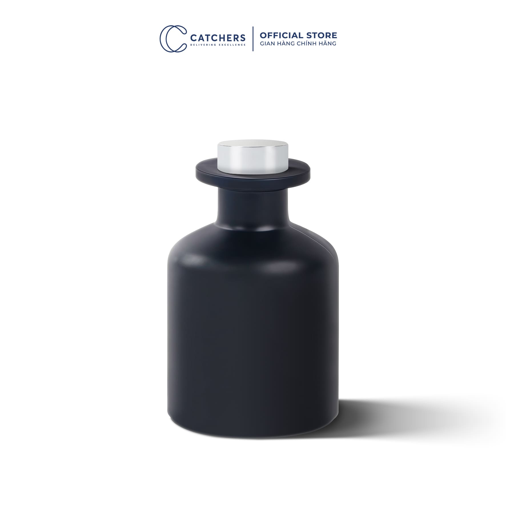 bình khuếch tán đen nhám lì kèm nút bạc