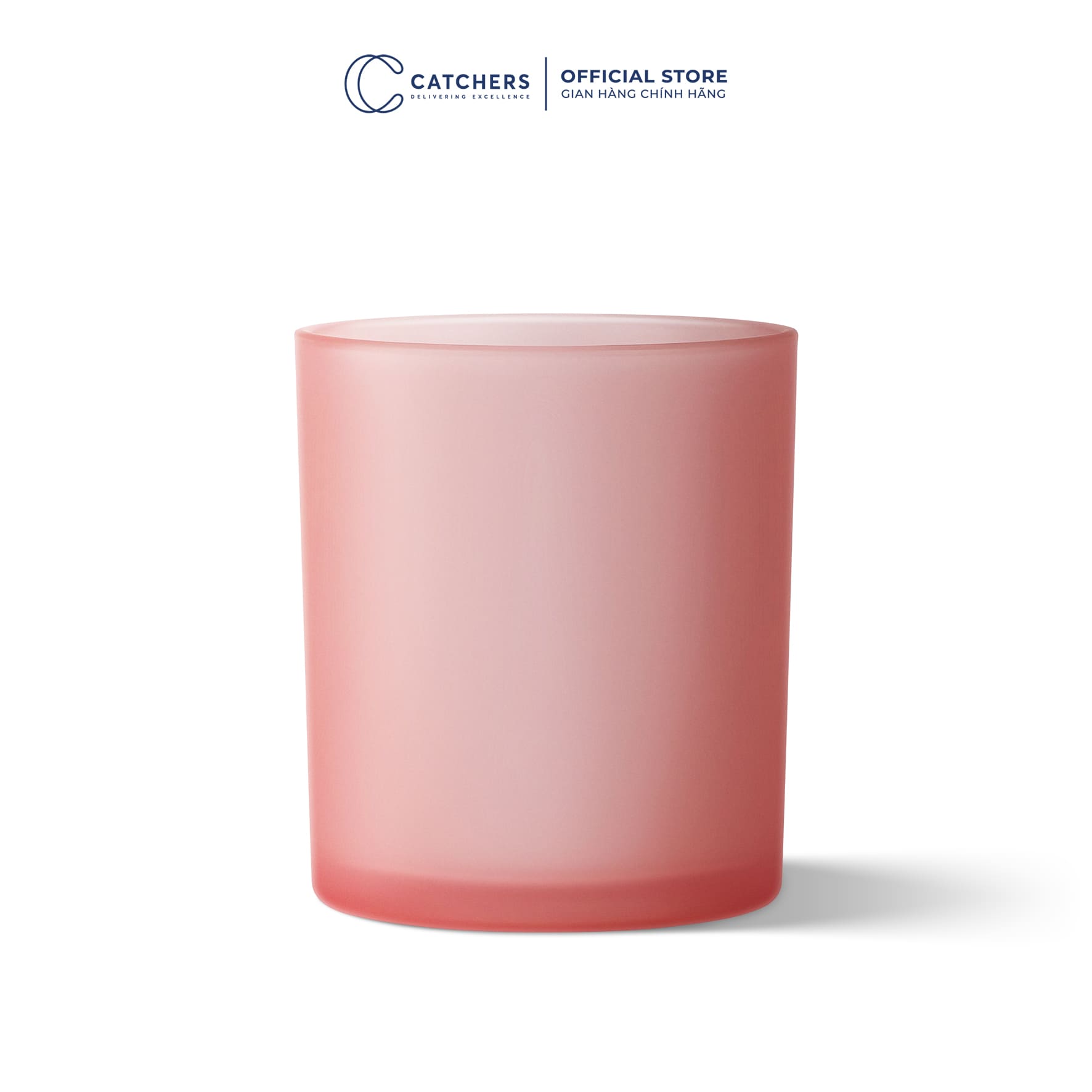 cốc thủy tinh hồng nhám mờ