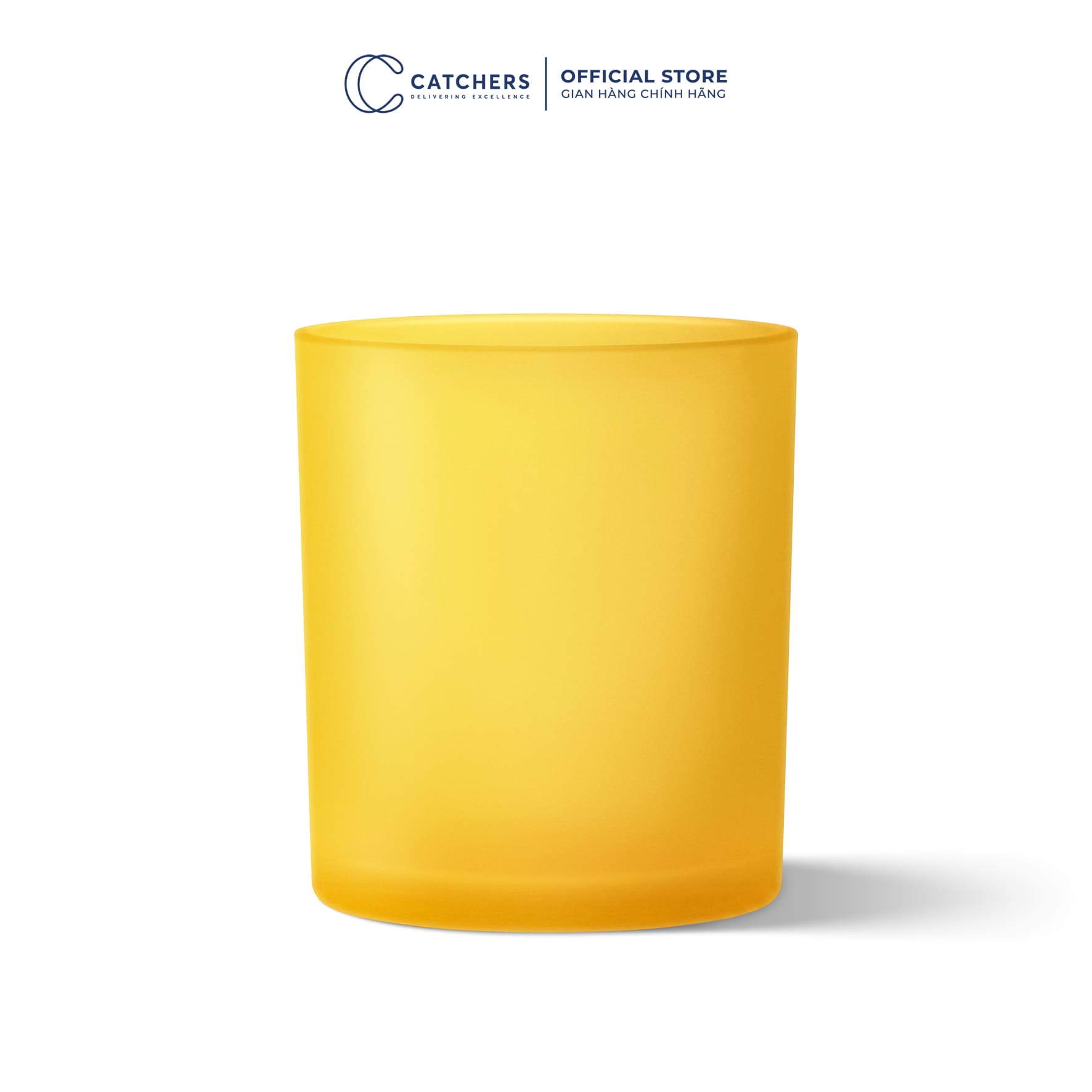 cốc thủy tinh vàng nhám mờ