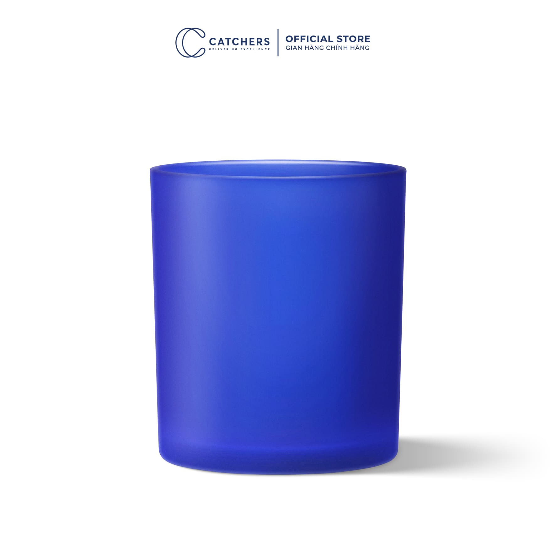 cốc thủy tinh xanh dương nhám mờ