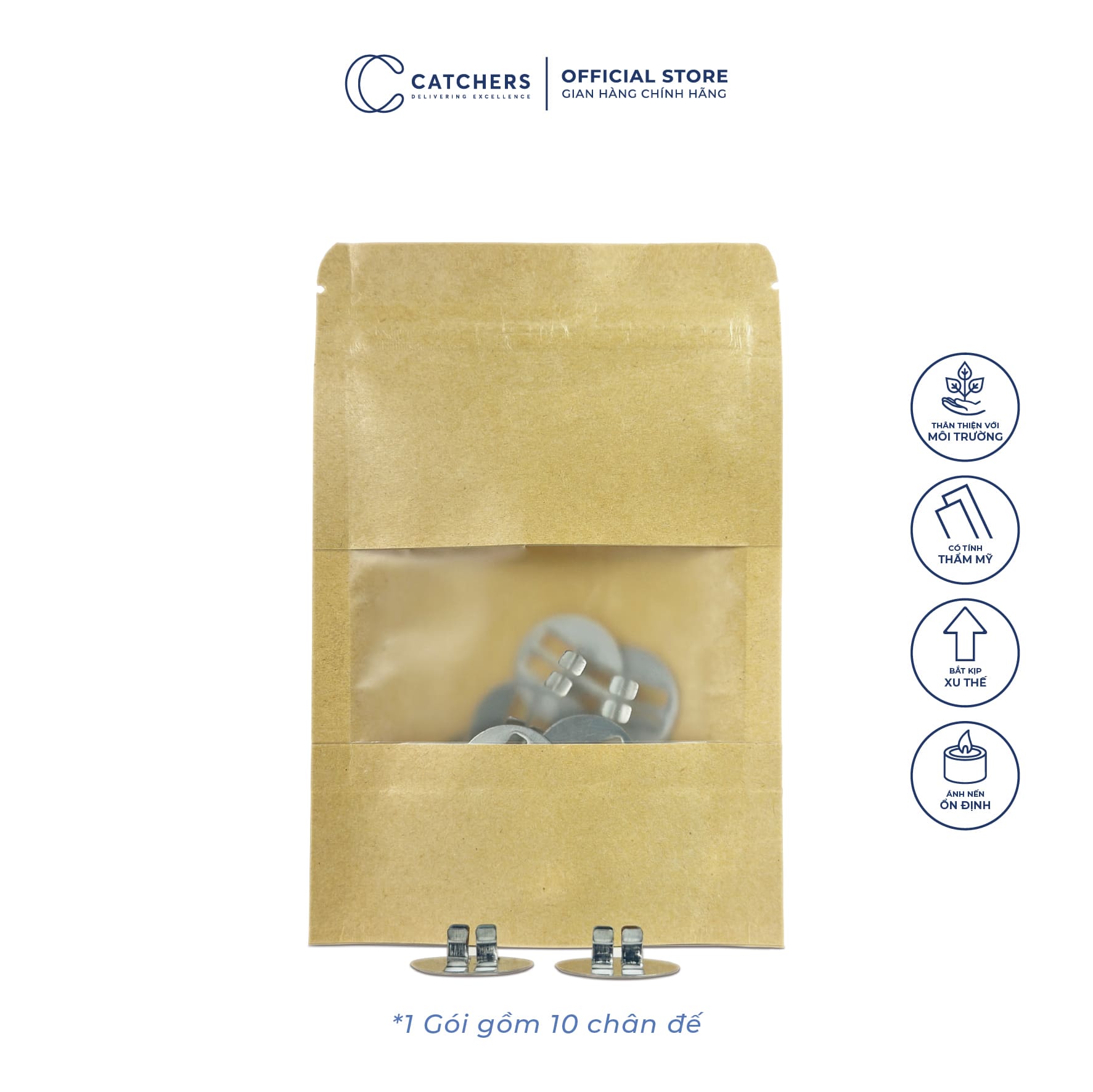 Chân kẹp bấc chữ thập (1 gói = 10 chân)