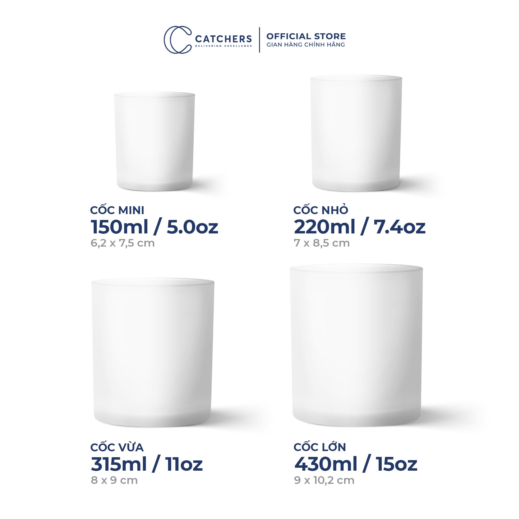 CỐC ĐỰNG NẾN NHÁM MỜ