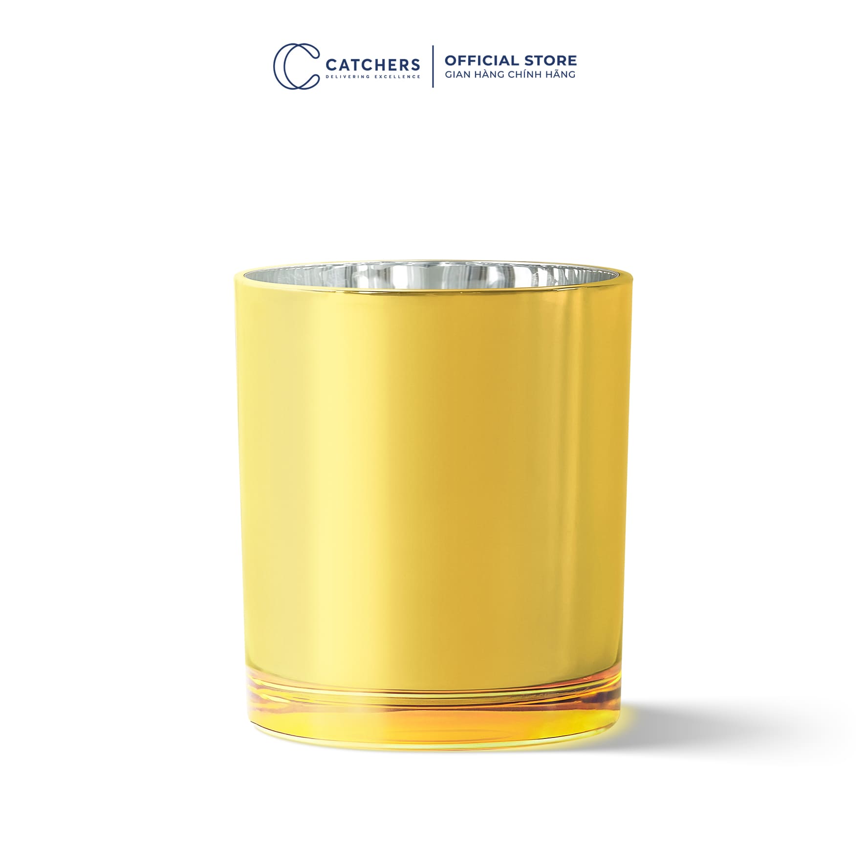 cốc thủy tinh vàng tráng gương